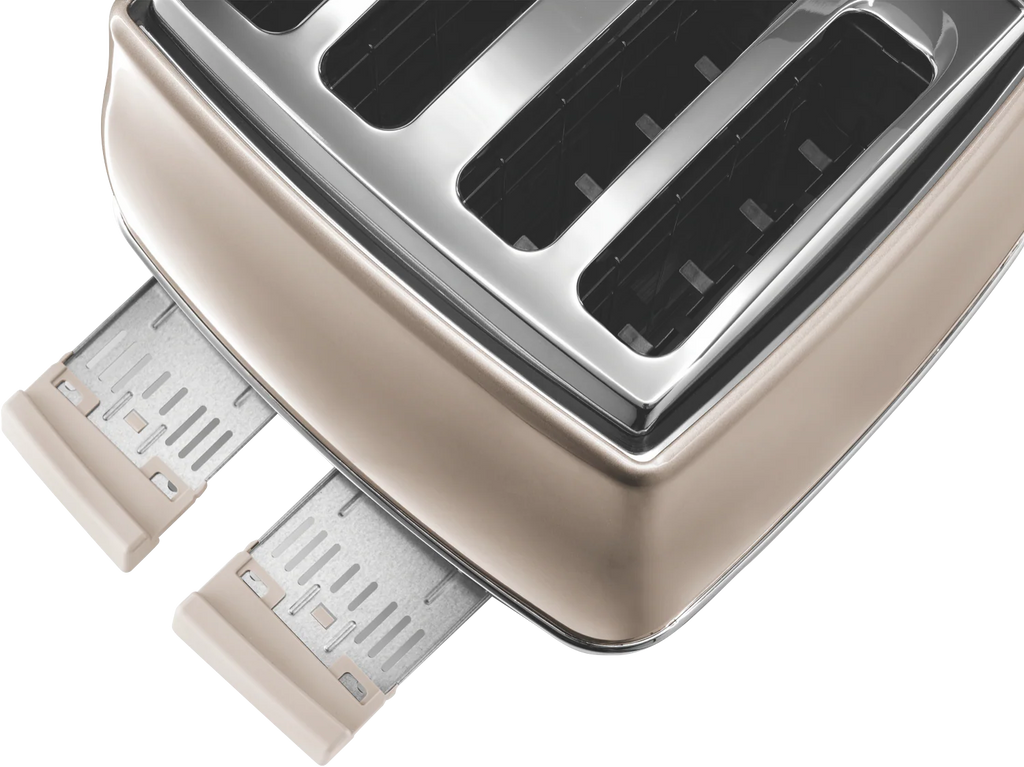 De'Longhi Retro 4 Slice Toaster - 1800W Stainless Steel Bread Browning Toast Maker - Wedding Anniversary Birthday Gift Set