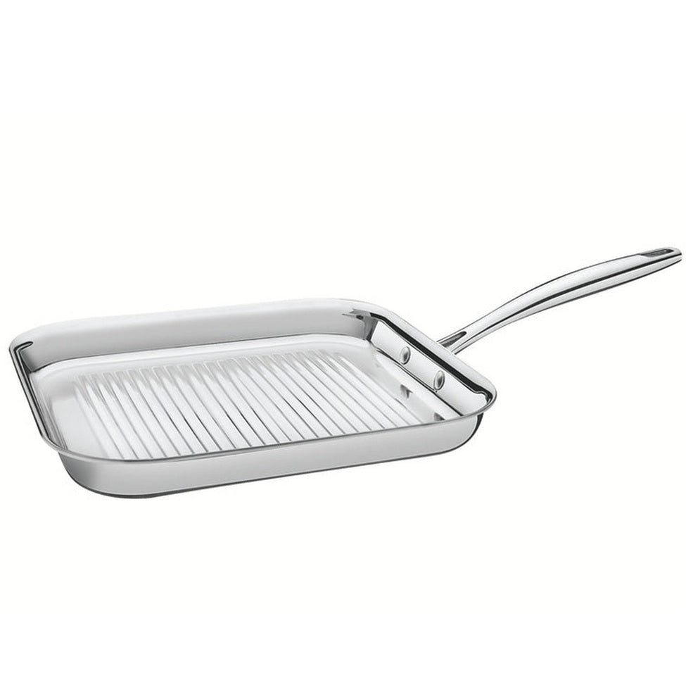 Tramontina Square Skillet Grill 30.8cm Griddle Pan Stainless Steel Healthy Cooking Sear Meats Steak Fish Grill