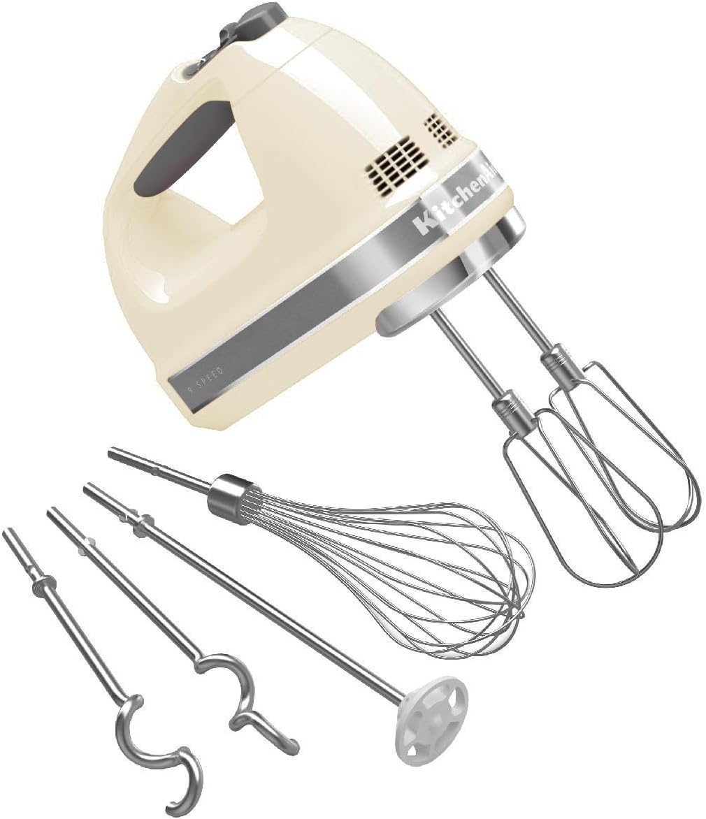 KitchenAid Vintage Hand Mixer Egg Whisker Mixing Dough Beater, 9 Speed Electronic Controls