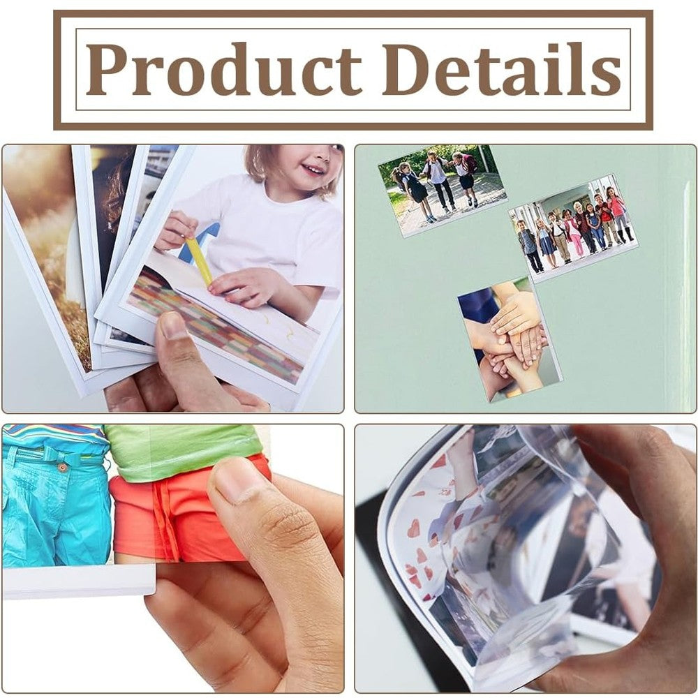 10x Magnetic Photo Frames Fridge Locker Photograph Magnet Pictures Clear Pocket