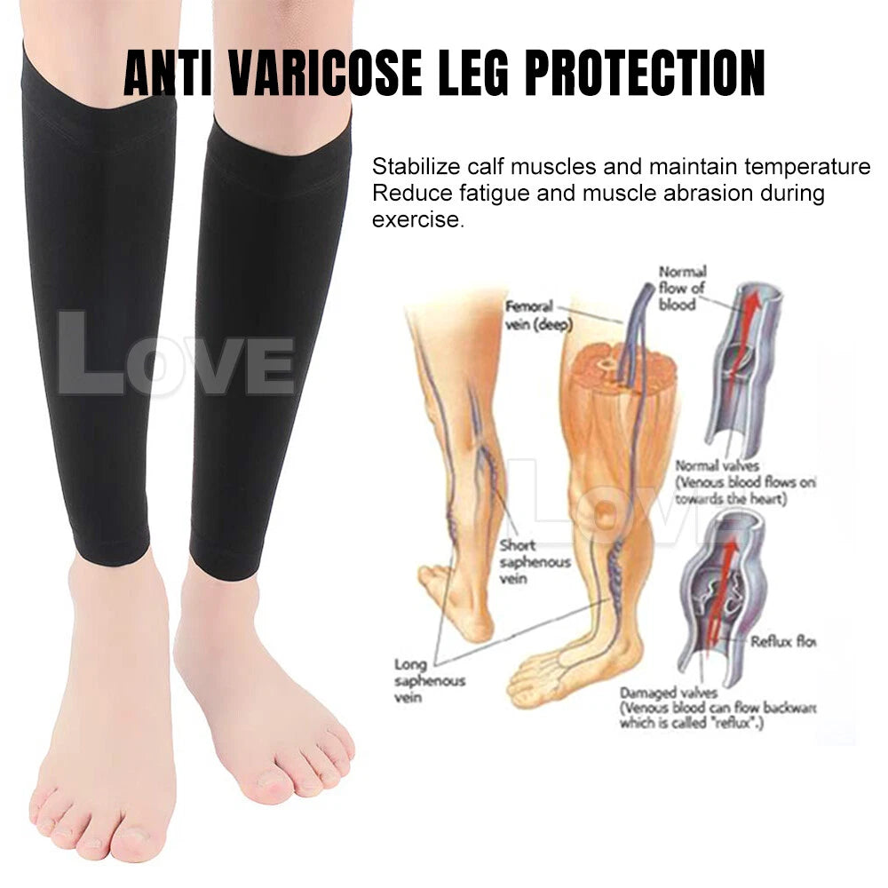 2 Pack Compression Socks Leg Calf Foot Support Sleeve Relieve Varicose Veins Stockings