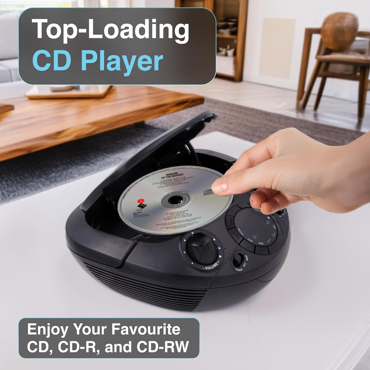 Portable CD Player Boombox Radio AM/FM Stereo speakers AUX Picnic Outdoor