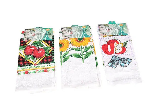 12x Kitchen Hand Towels, Assorted Terry Towelling Tea Cleaning Wiping Absorbent Towels (38 x 62cm)