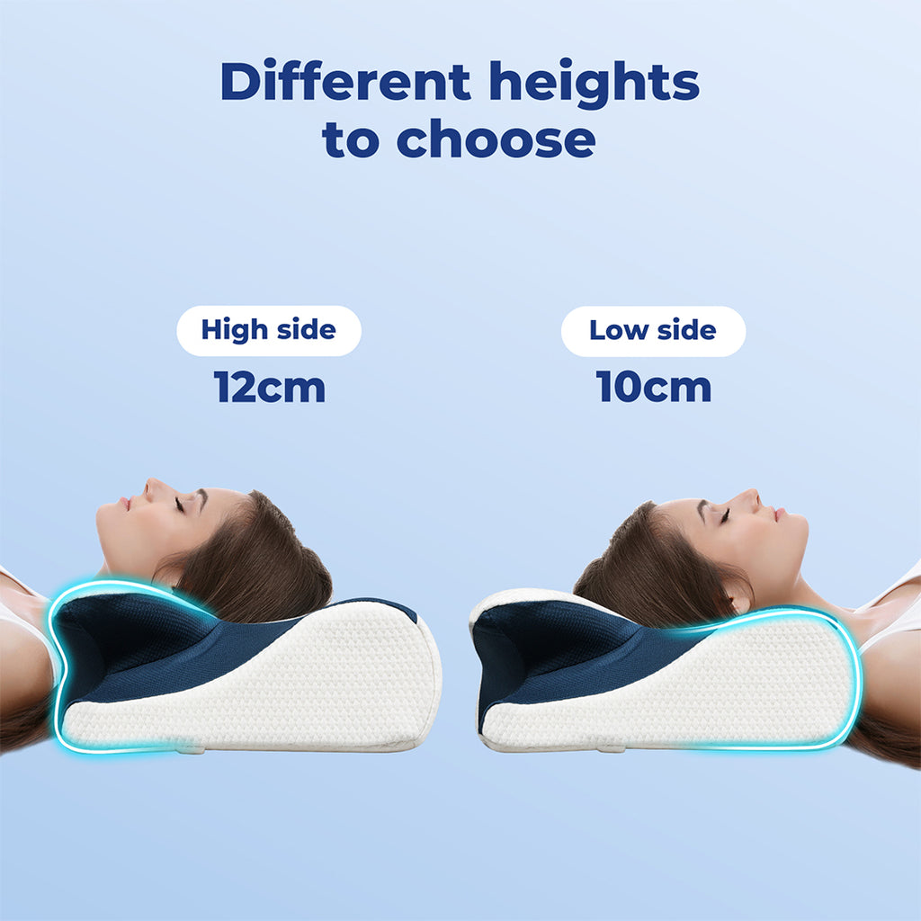 Premium Memory Foam Dual Height High density Pillow Back Side Stomach Sleeper Bedding Guest