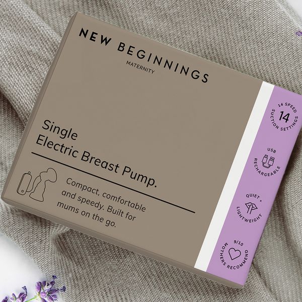 New Beginnings Single Electric Breast Pump | Quiet Compact Breast Milk Lactation System