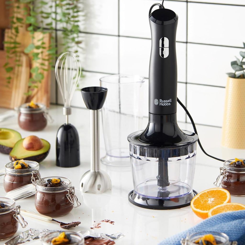 Russell Hobbs Food Processor | Hand Mixer Whisk Puree | Electric Blender Puree Chopper Whisk