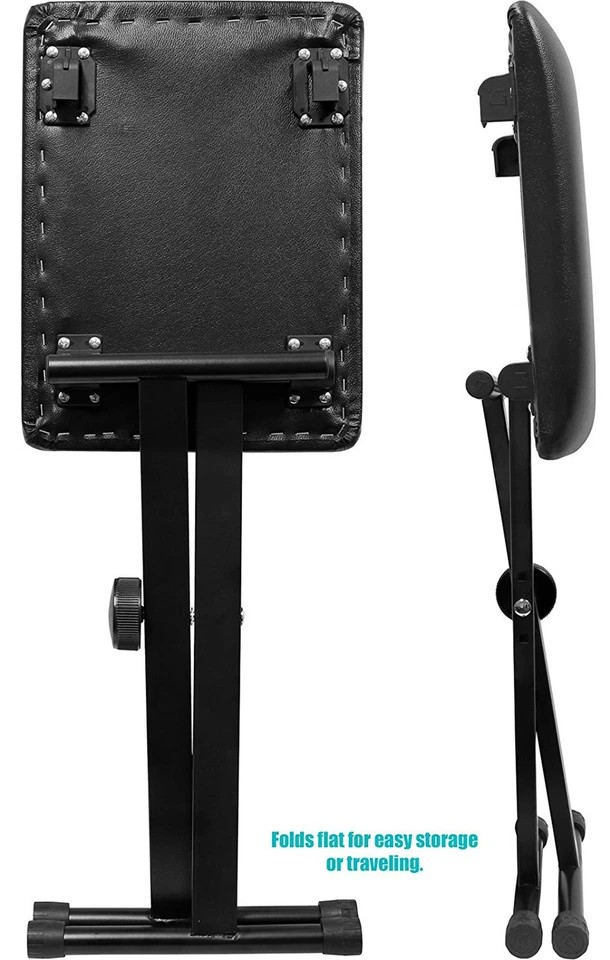 Portable Piano Stool | Adjustable 3 Way Folding Keyboard Seat | Bench Piano Chair | Sturdy Chair |