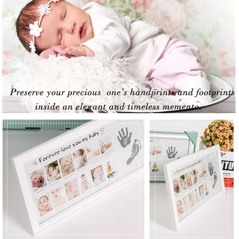 Newborn Baby Pet Wipe Safe Inkless Hand Foot Print Keepsake Kit Christmas Gift - Random Colour