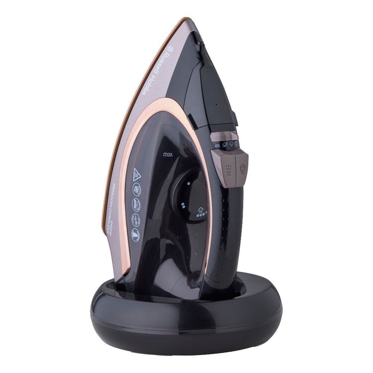 Russell Hobbs Cordless Garment Iron | Handheld Crease Remover Clothes Shirt Iron | Continuous Steam