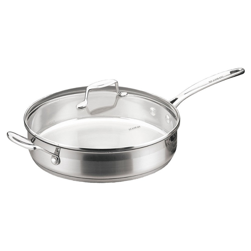 Scanpan 28cm Saute Pan with Glass Lid, Stainless Steel Oven Safe Cookware