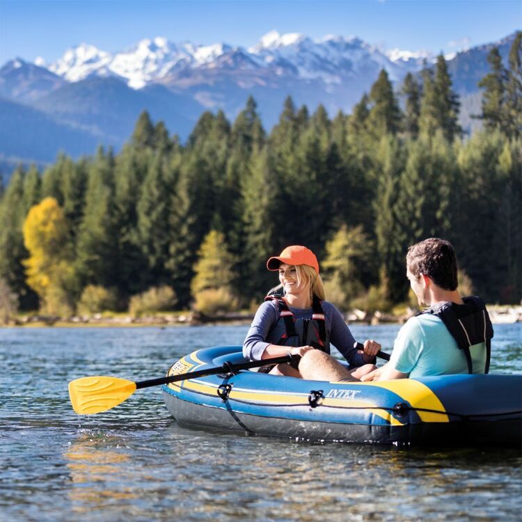 Intex Inflatable Boat 2 Adults Kayak | Floating Water Raft Kayaking Fun