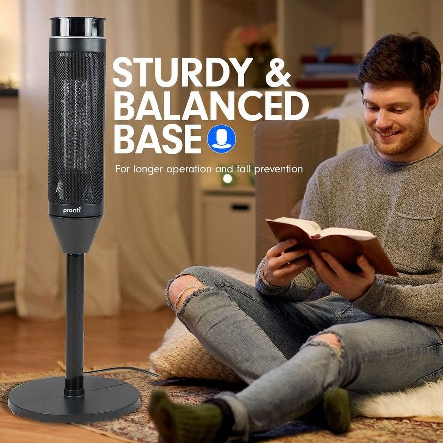 Pronti 2000w Electric Heater | Remote Fan Tower | Portable Oscillating Ceramic Heater| Timer and Remote Control
