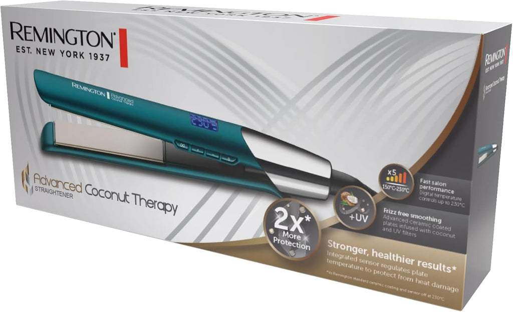 Remington Ceramic Hair Straightener, 110mm Salon Style Womens Heated Styler, Heat Sensor reduces damage