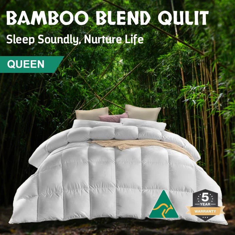 Queen Sized Microfibre Bamboo Quilt | 400GSM Doona Duvet Bedding AUS MADE | Machine Washable