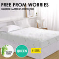 Queen Bamboo Fitted Mattress Protector Knitted Cover 300GSM Matress Topper Stain Dust Mite Bacteria Protection