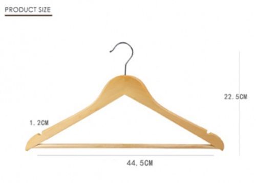 20x Wooden Garment Clothes Hanger Coat Hanging Rack - Hardwood Strap Notch, Trouser Belt Tie. Lacquer Wood Hanger