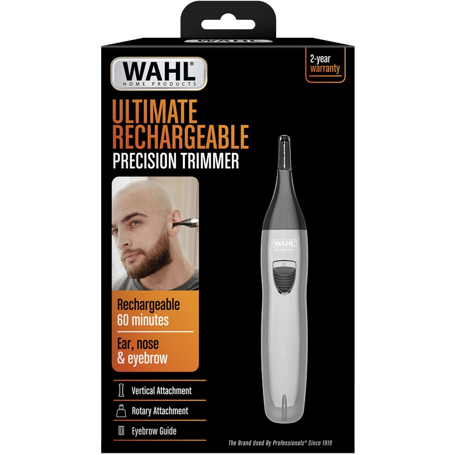 Wahl Ear Nose Eyebrow Rechargeable Trimmer, Portable Travel Grooming Kit