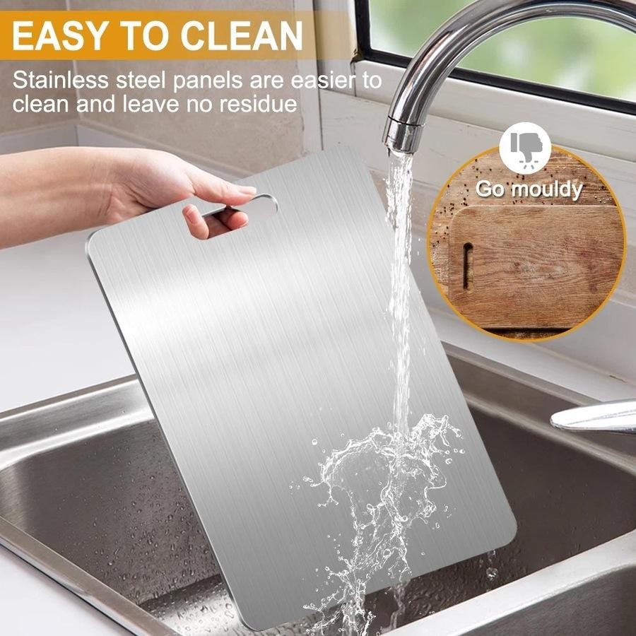 Titanium Steel Chopping Board 28x39cm Large Anti-Bacterial Mildew-Proof Cutting Kitchen Bench Protector
