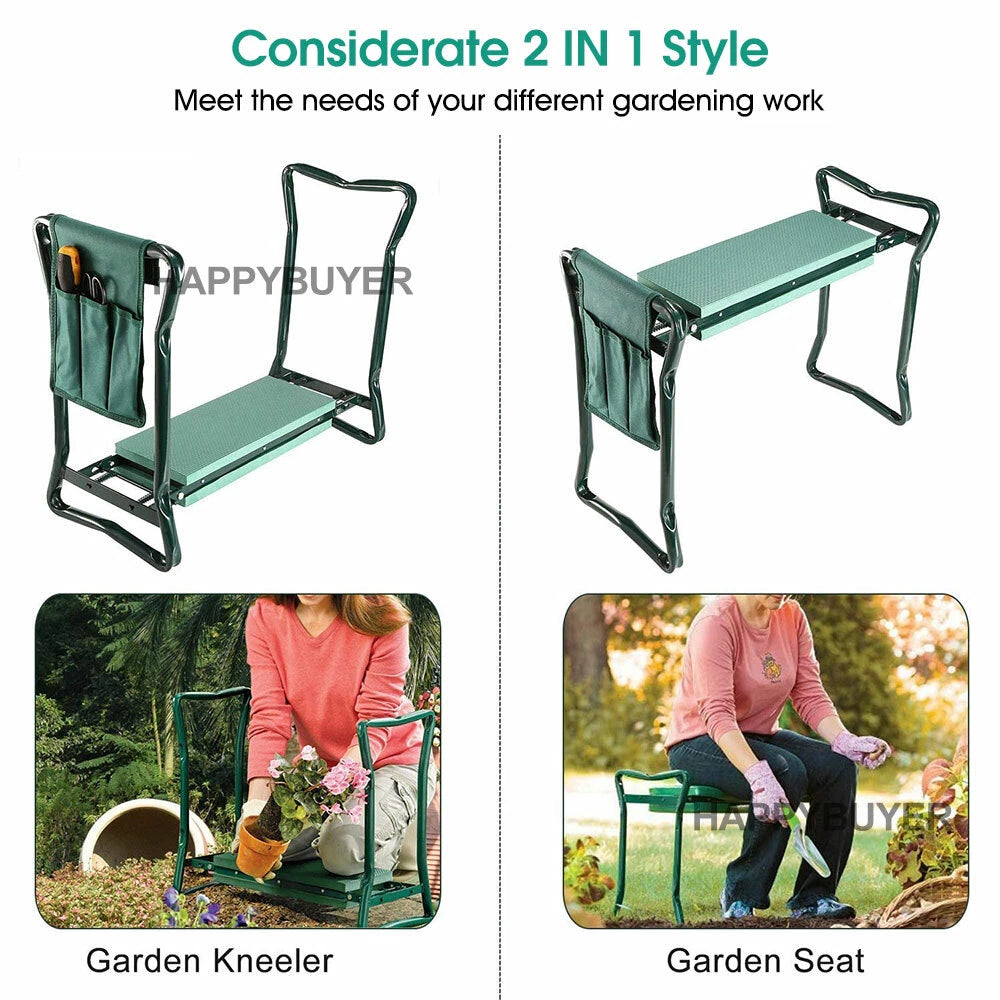 Garden Kneeler and Portable Seat Seater Adult Grafting Kneeling Seat Foldable Knee Pad Folding Foldable