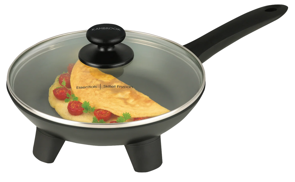 Electric Frypan 24cm Mini Frying Pan 1100W Non-Stick Cooking Portable Meal Maker