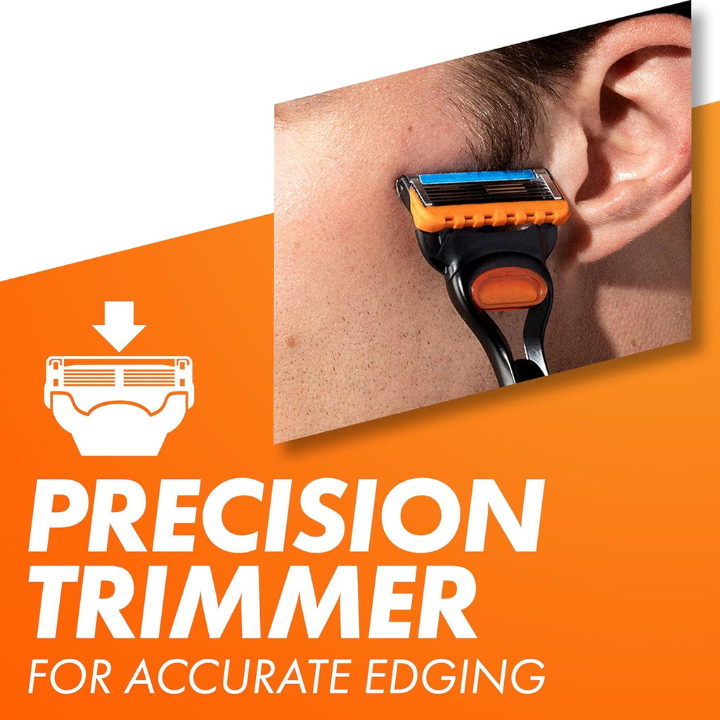 Gillette Fusion 5 Men's Razor 8 PACK | Close-Shaving Shavers | Precision Trimmer for Edging