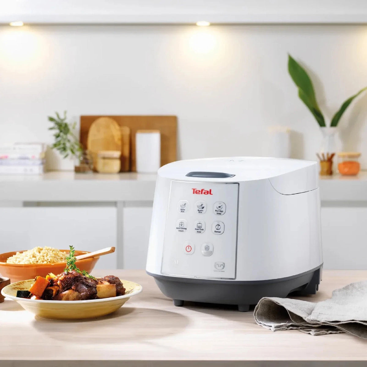 Tefal Rice and Slow Cooker, Electric 8 Program Kitchen Cooking - Porridge, Soup, Stew, Steamer