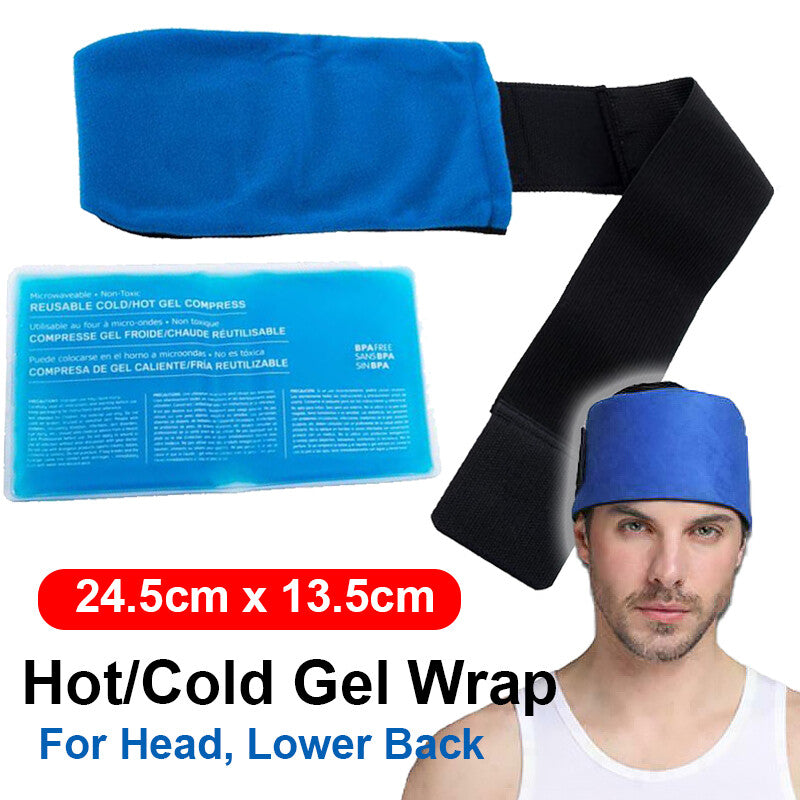 Microwaveable Hot Cold Cool Gel Wrap, Cooling Gel Wrap or Reuseable Hot Heat Therapy, Pain Relief Management,