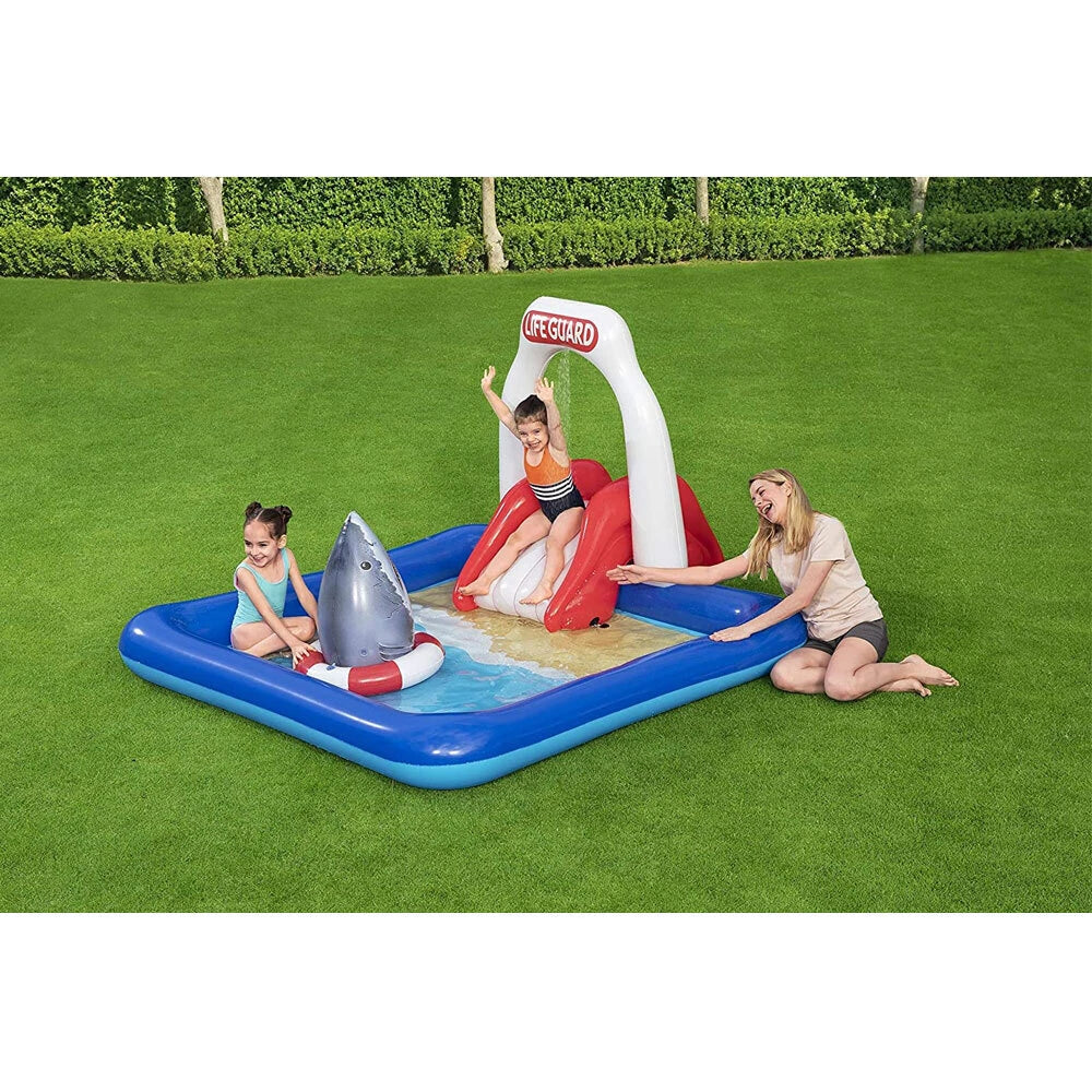 Kids Outdoor Swimming Pool, Bestway Water Slide and Sprayer, Inflatable Backyard Splash Paddle