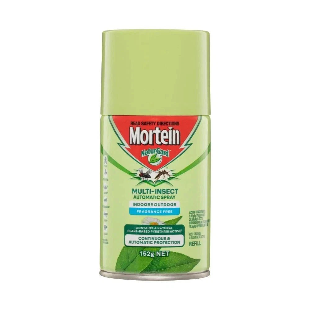 6x Mortein Naturgard Multi-Insect Automatic Spray Refill Pest Bug Protection Natural Plant-Based -Eucalyptus