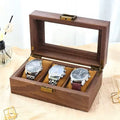 Watch Box Retro 3 Slot Wooden Storage Case Jewelry Display Organizer Gift Showcase