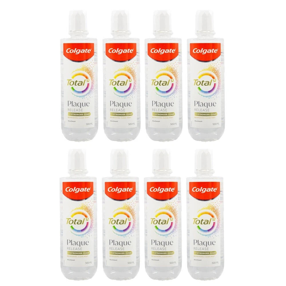 Colgate Mouth Wash 8 Pack Total Plaque Antibacterial Mouthwash Dental Care - Reduce Heavy Plaque Dental Care