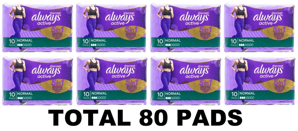 80 Pack Women's Menstrual Period Pads - 8x 10PC, Ladies Pads Hygiene Sanitary Napkins