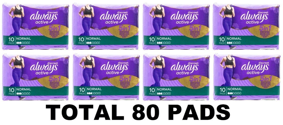 80 Pack Women's Menstrual Period Pads - 8x 10PC, Ladies Pads Hygiene Sanitary Napkins