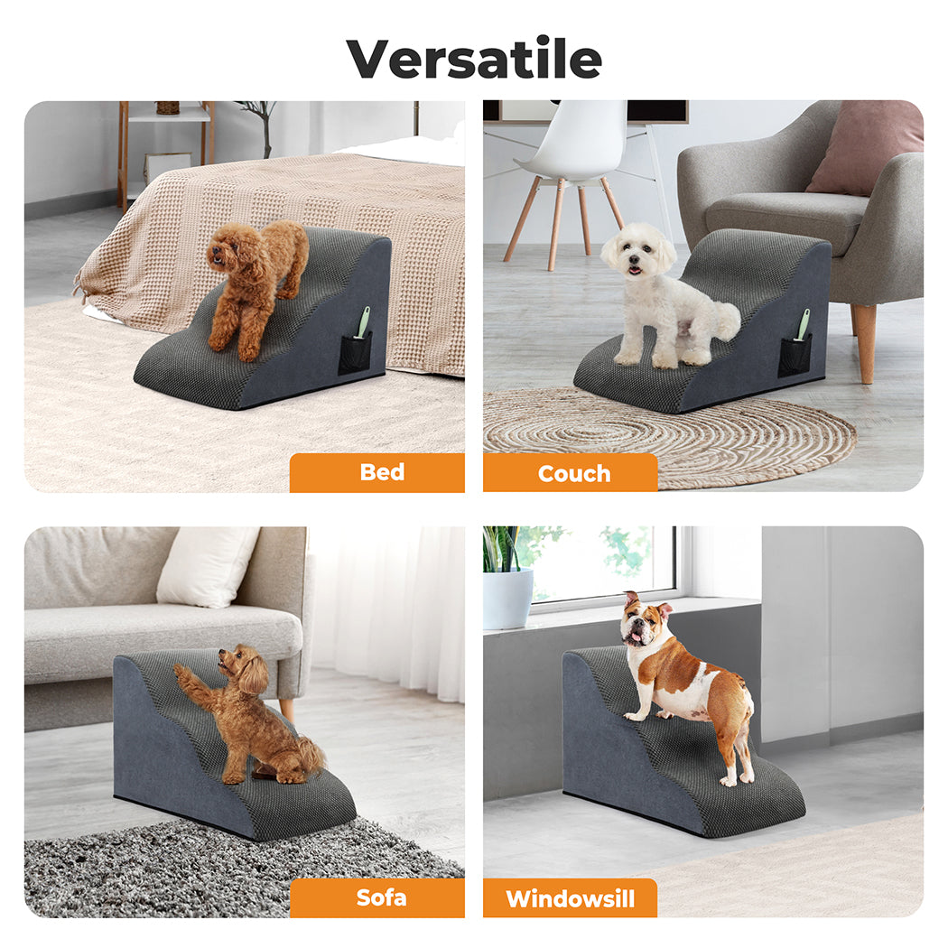 Pet Stairs Dog Cat Puppy Ramp Indoor Easy Climb Washable Cover Small Pet Older Injured Animal Ramp