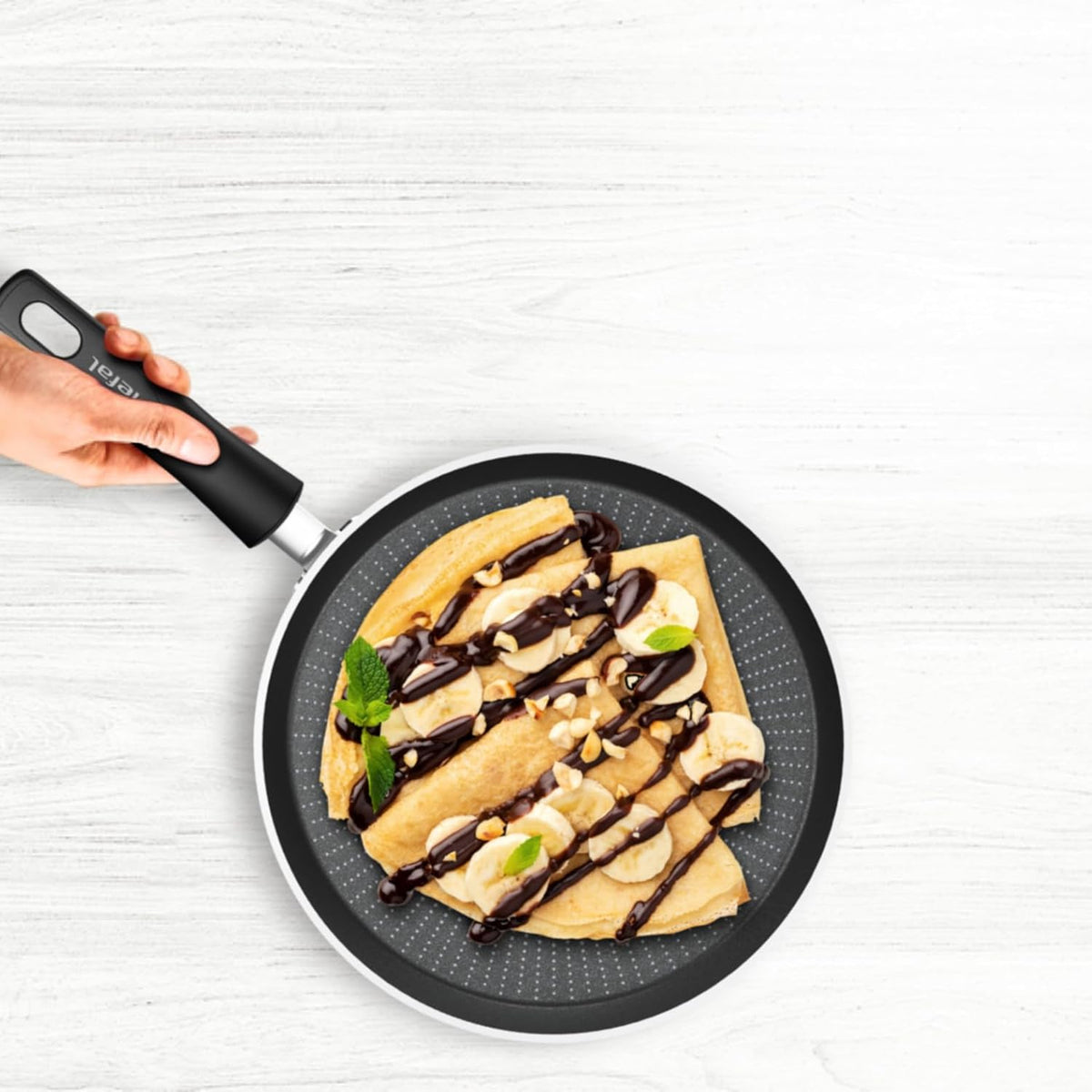 Tefal Non-Stick Pancake Pan 25cm Crepe Pikelet Mini Pancake Pan Cooker, Titanium Non-Stick Coating, Suitable for All Cooktops, Oven Safe