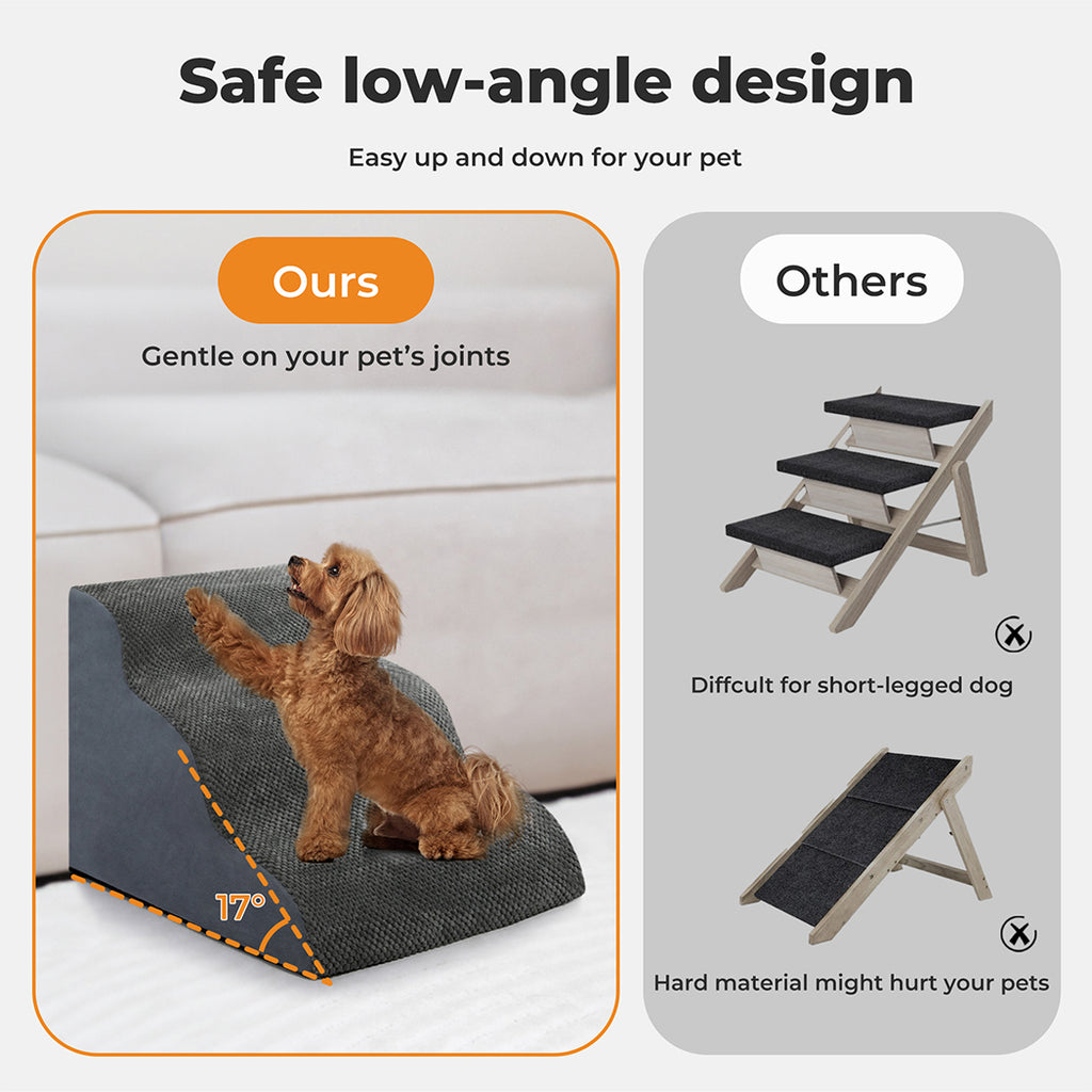 Pet Stairs Dog Cat Puppy Ramp Indoor Easy Climb Washable Cover Small Pet Older Injured Animal Ramp