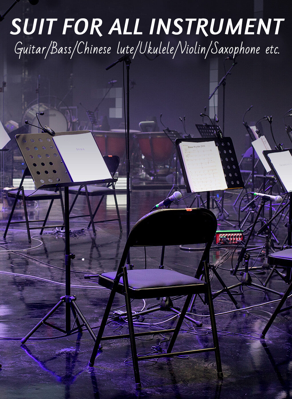 Sheet Music Stand Lecturn Traditional Instrument Adjustable Folding Professional Large Musicians