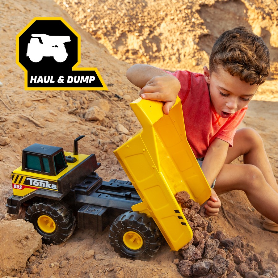 TONKA Excavator Metal Front Loader Kids Sand pit Digger Construction Vehicle Toy, Christmas Birthday Gift