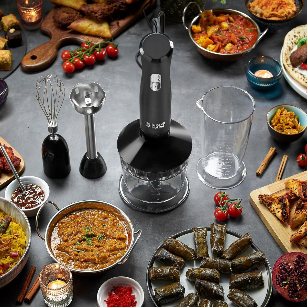 Russell Hobbs Food Processor | Hand Mixer Whisk Puree | Electric Blender Puree Chopper Whisk
