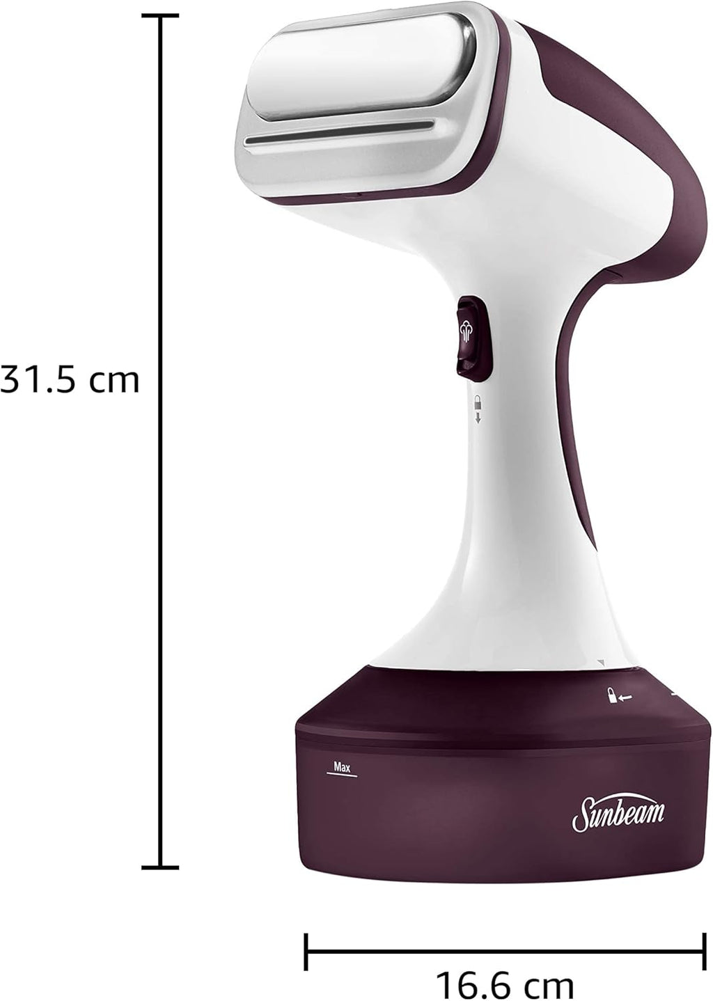 Sunbeam Garment Steamer Electric Clothes Fabric Portable Handheld Heat Resistant Iron, Fast Heat-Up, Curtain Cushion Bed Steamer