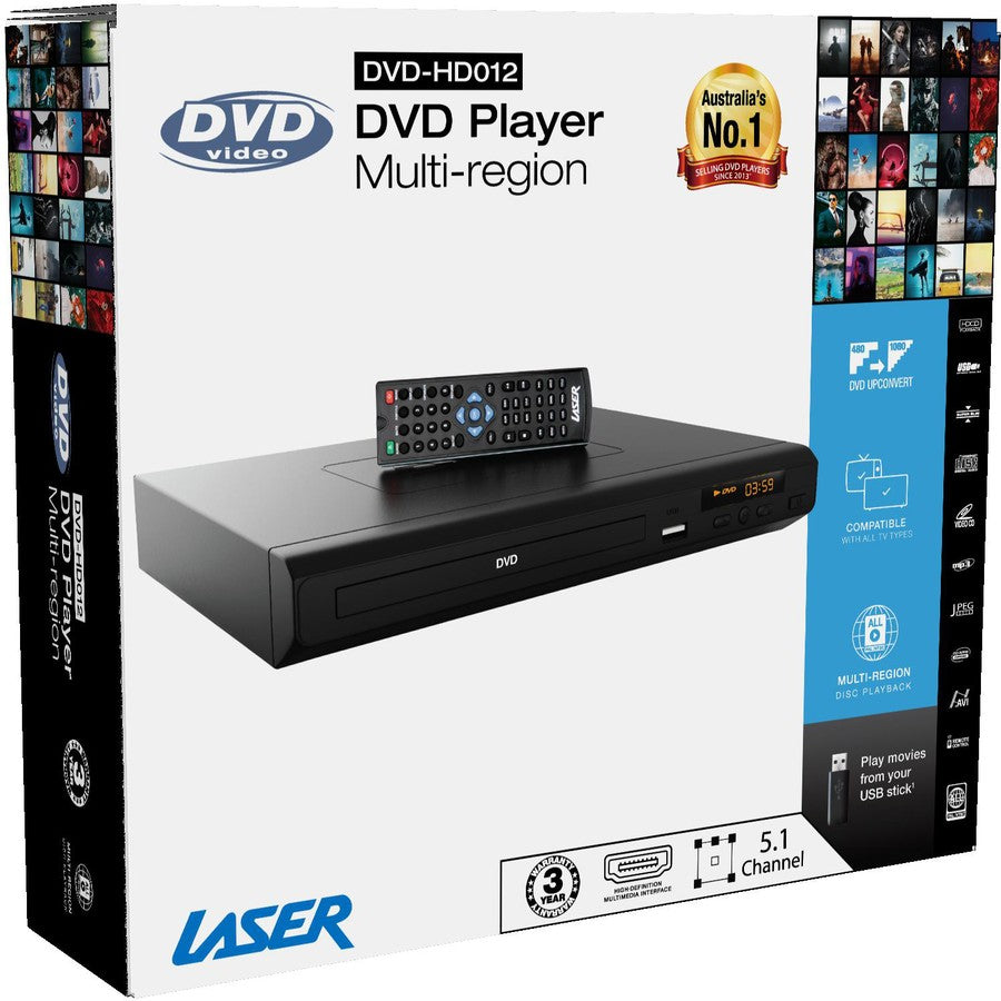 Laser Multi Region Free DVD Player | Movie Video HD HDMI  Composite USB W/ Remote