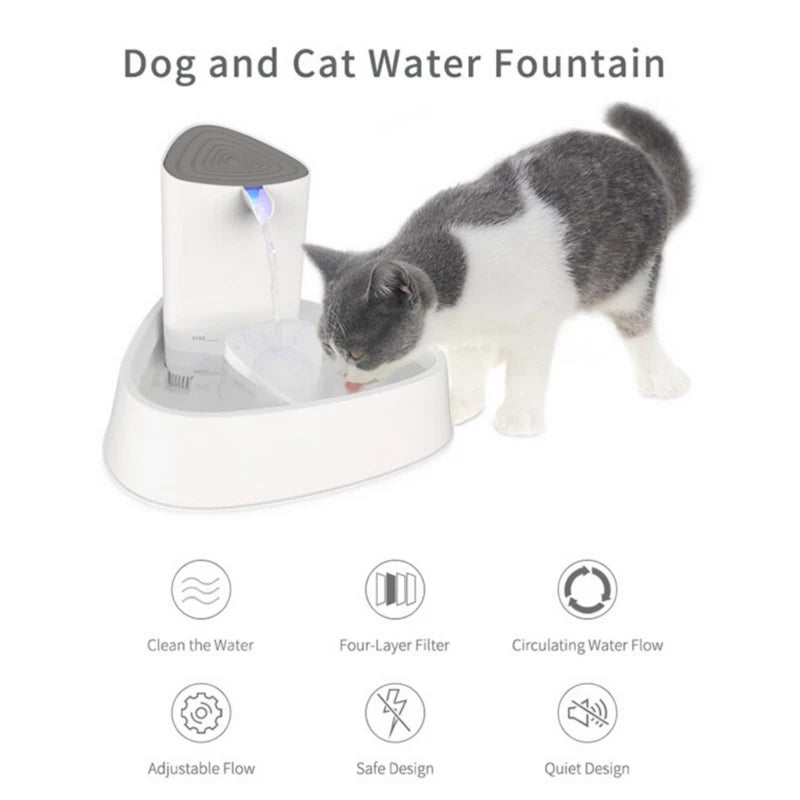 Electric Pet Cat Drinking Dispenser Drinking Fountain Anti-bacterial PP Resin Filtered Water