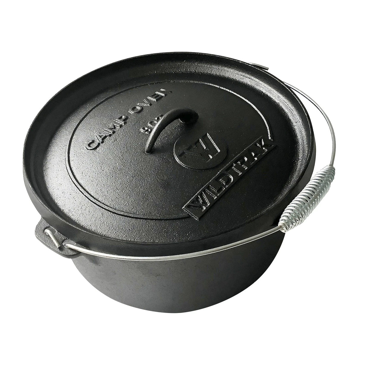 Cast Iron Camping Cookware 31cm Campfire Oven Pot Campsite Cooking Outdoor - Heavy Duty