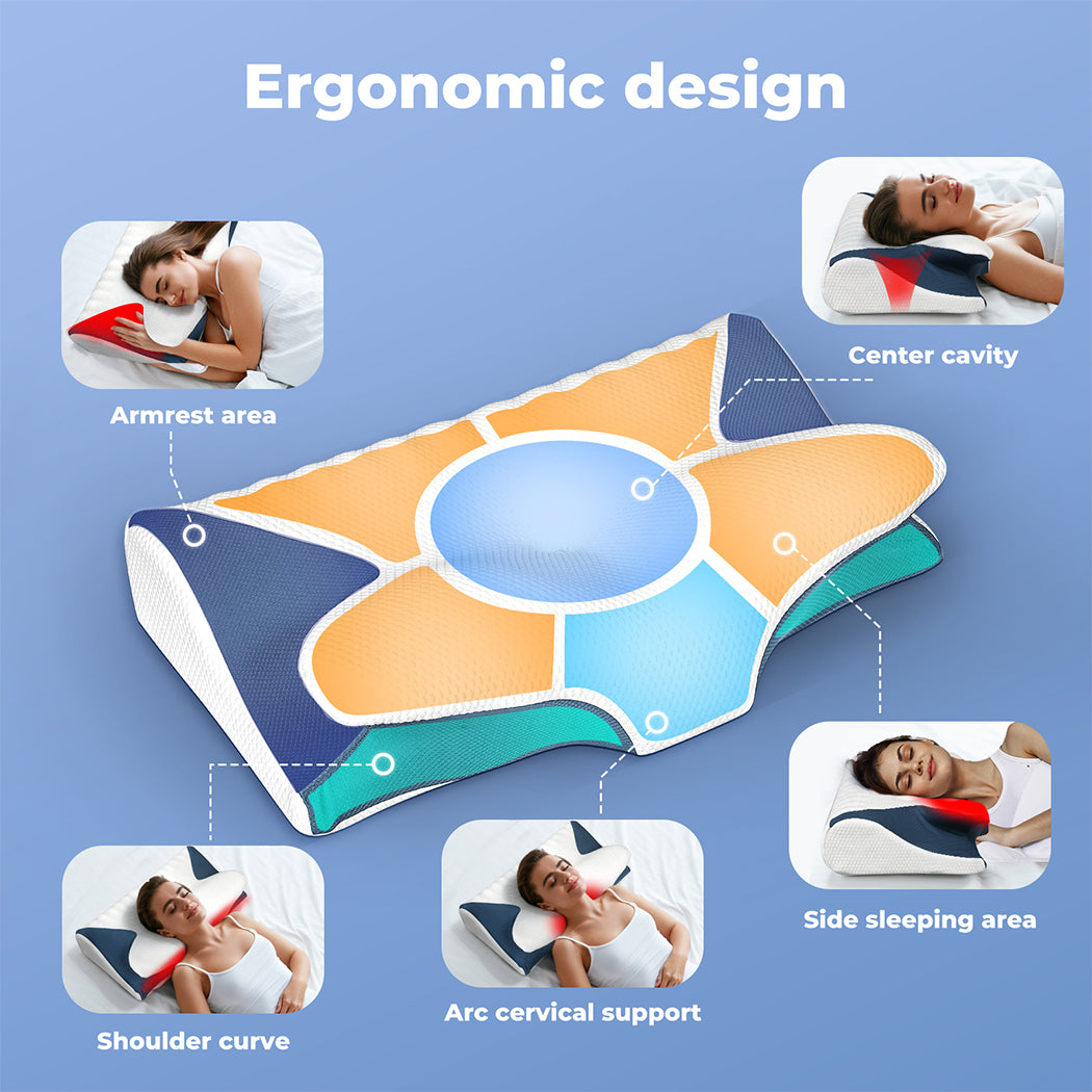 Premium Memory Foam Dual Height High density Pillow Back Side Stomach Sleeper Bedding Guest