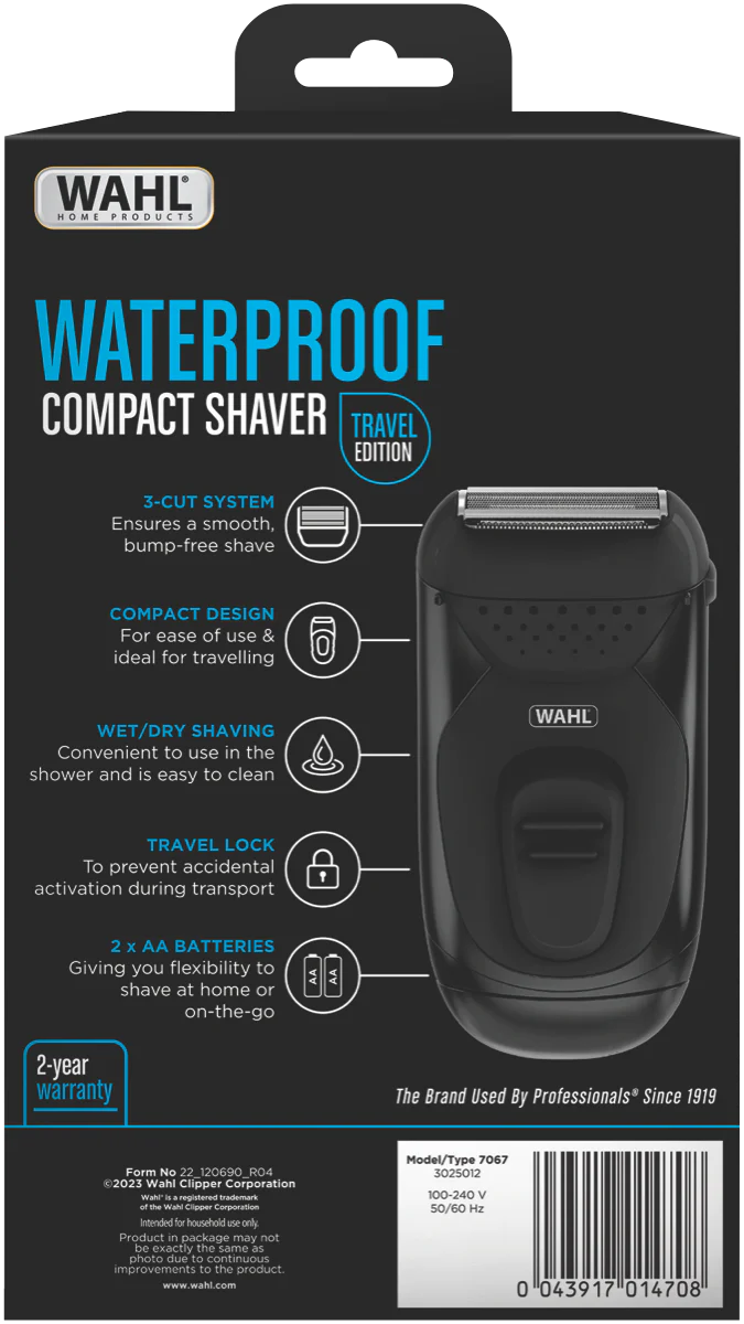 Wahl Cordless Shaver | Waterproof Wet Dry Beard Clipper Razor Pop-Up Trimmer