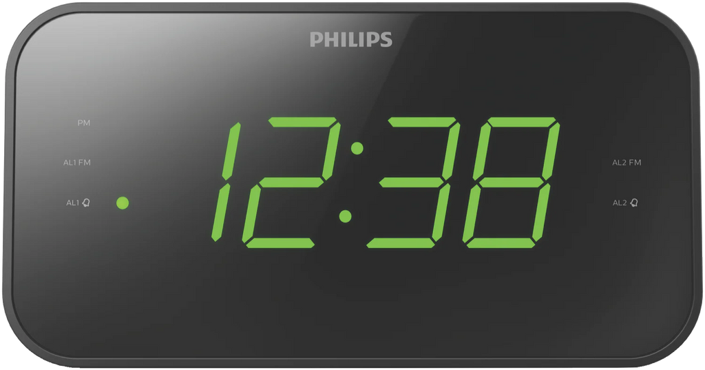 Philips Bedside Alarm Clock | Large LED Display 20 FM Radio Stations