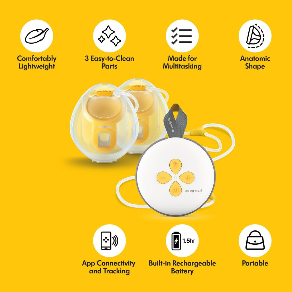 Medela Swing Maxi Hands-Free Double Electric Breast Pump | Easy and Intuitive Design for On-the-Go | Compatible with Medela Family App