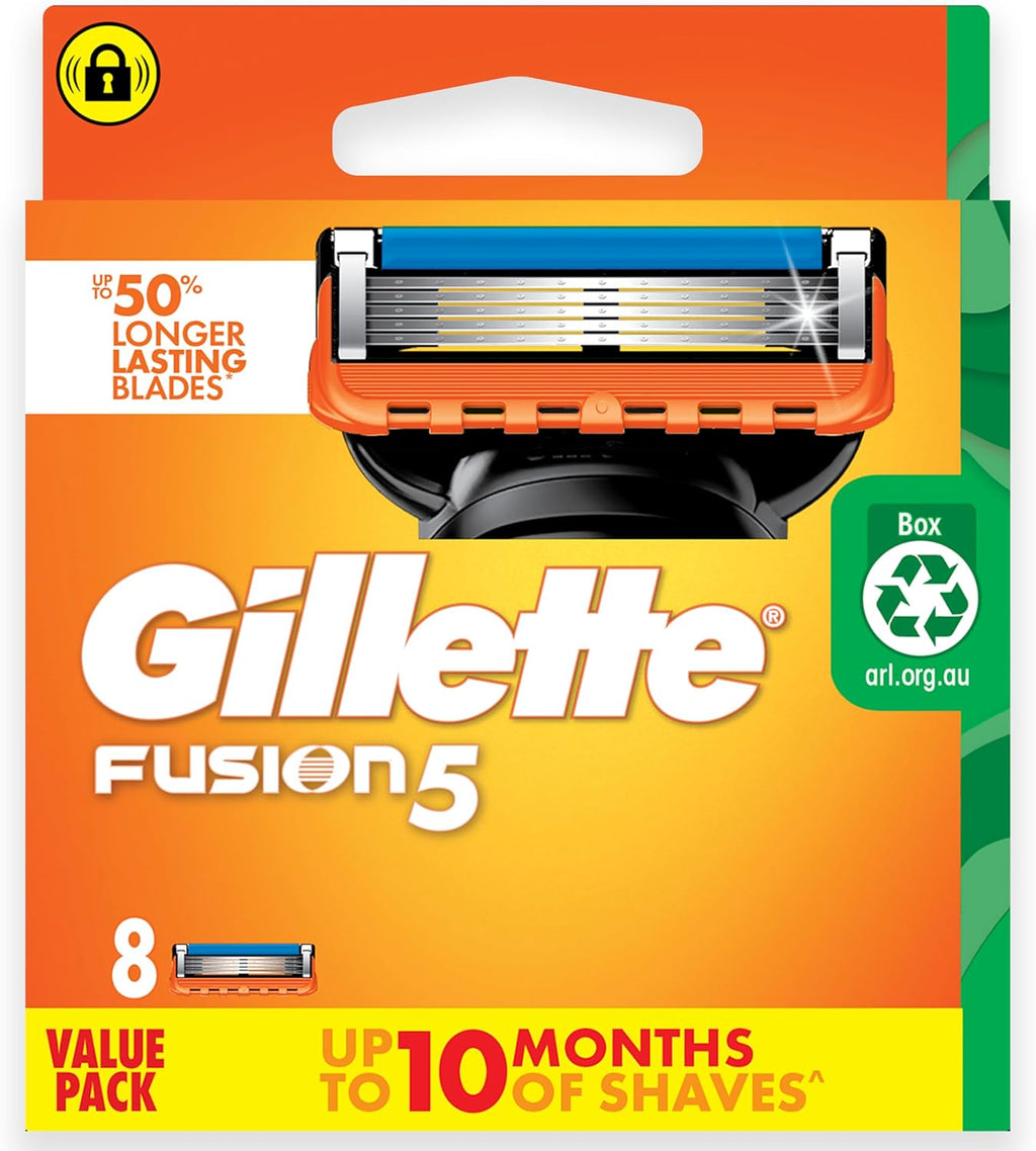 Gillette Fusion 5 Men's Razor 8 PACK | Close-Shaving Shavers | Precision Trimmer for Edging