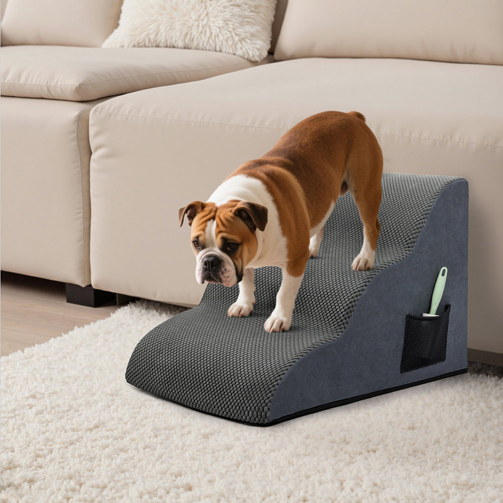 Pet Stairs Dog Cat Puppy Ramp Indoor Easy Climb Washable Cover Small Pet Older Injured Animal Ramp