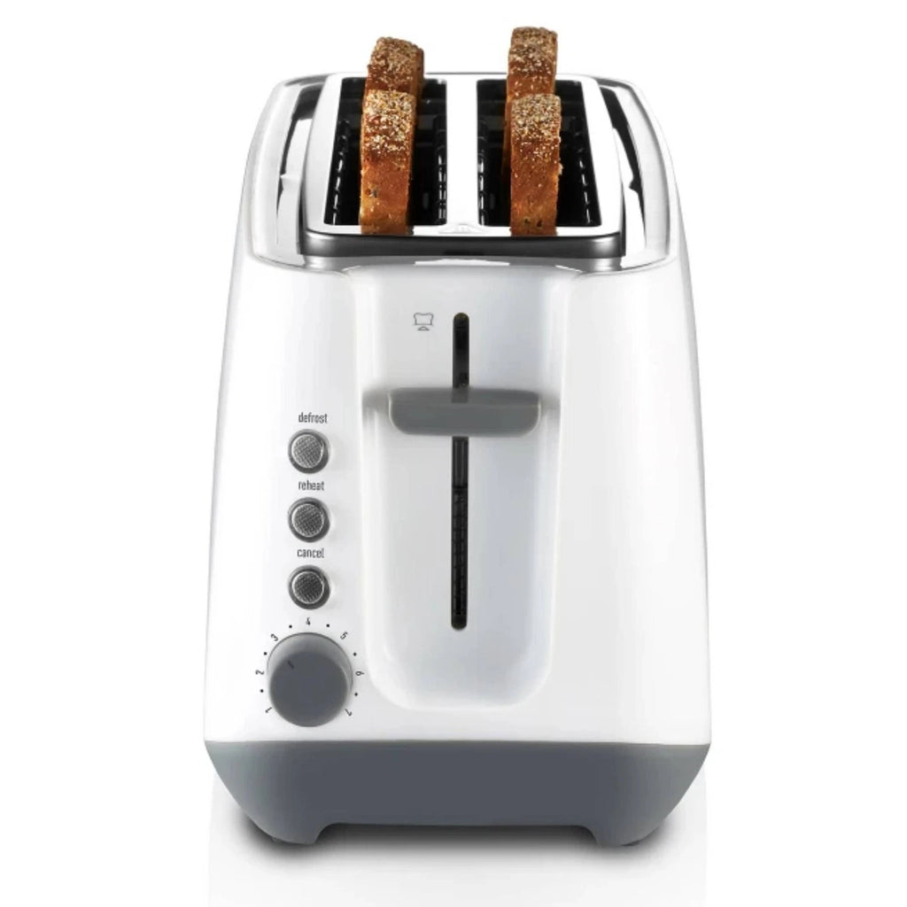 Sunbeam 4 Slice Toaster, White Electric Bread Toast Maker, Modern Kitchen Appliance